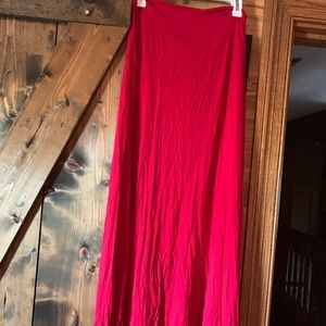 Red maxi skirt